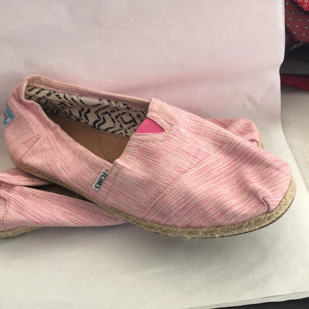 Toms Alpargata Rope Espadrille Pink/White Stripe